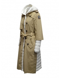 Parajumpers Ronney white and cappuccino quilted trench coat womens coats buy online
