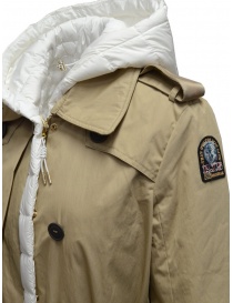 Parajumpers Ronney white and cappuccino quilted trench coat price