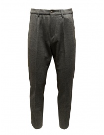 Mens trousers online: Cellar Door Chino asphalt grey wool trousers