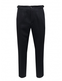 Pantaloni uomo online: Cellar Door Vent pantalone in lana blu scuro