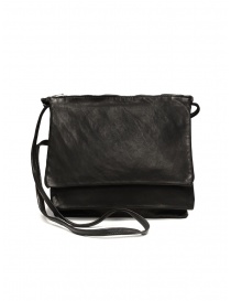 Bags online: Guidi PKT04M three-pocket bag in black kangaroo leather