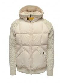 Parajumpers Thick white down jacket with wool sleeves online