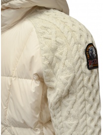 Parajumpers Thick white down jacket with wool sleeves