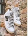 Leather Crown Studborn sneakers alte bianche e nere con borchie prezzo WLC167 20126shop online