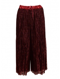 Zucca red pleated wide trousers with purple polka dots online