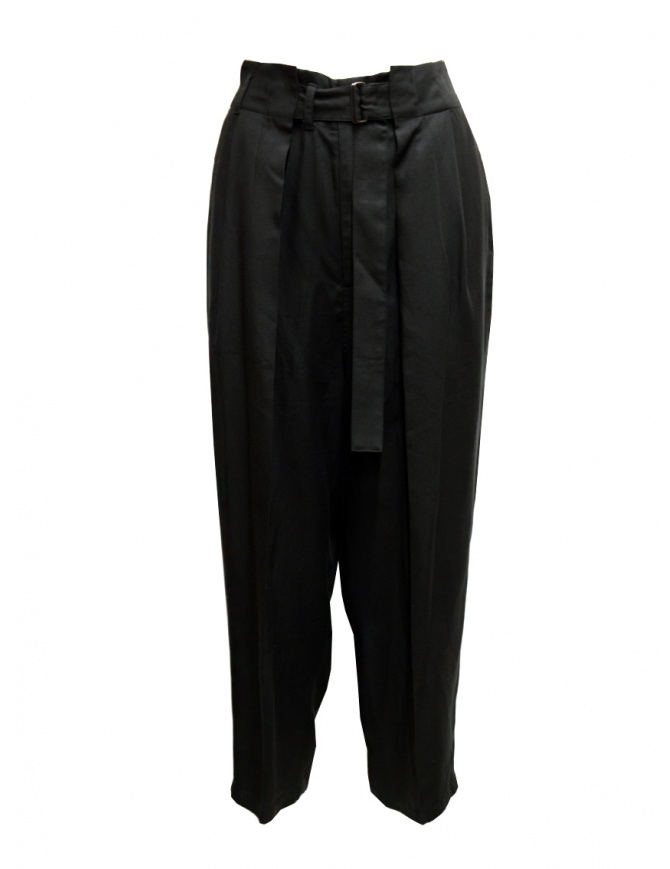 Zucca matt black trousers with pleats ZU09FF108 25 BLACK womens trousers online shopping