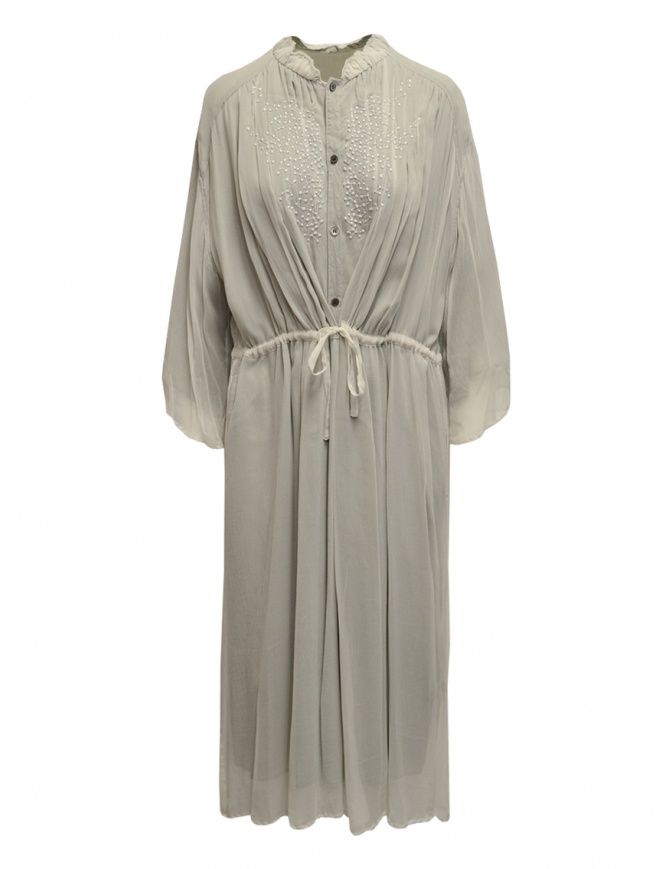 Zucca long veiled dress in fog grey ZU09FH021 02 WHITE