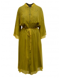 Zucca long veiled dress in mustard color online