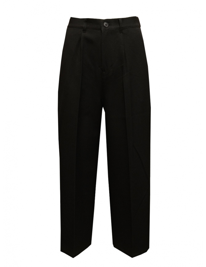 Zucca wide trousers with pleats in black ZU09FF244 26 BLACK womens trousers online shopping
