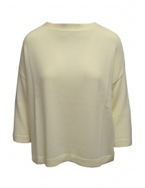 Womens knitwear online: Ma'ry'ya cream white merino wool sweater