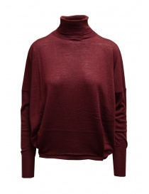 Womens knitwear online: Ma'ry'ya burgundy cashmere and merino wool turtleneck