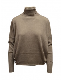 Womens knitwear online: Ma'ry'ya turtleneck in taupe cashmere blend