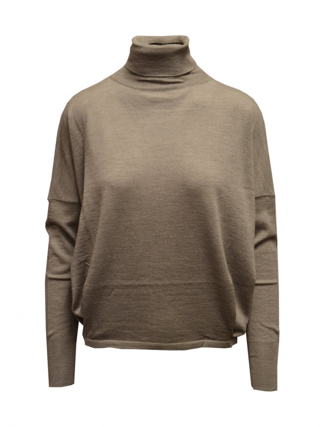 Ma'ry'ya turtleneck in taupe cashmere blend YFK073 3TAUPE womens knitwear online shopping
