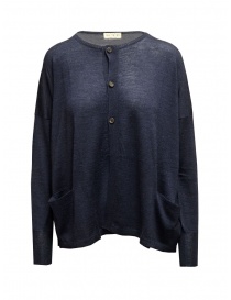 Ma'ry'ya blue wool sweater with buttons YFK075 10NAVY