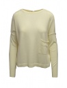 Ma'ry'ya sweater in white merino wool with front pocket buy online YFK044 1WHITE