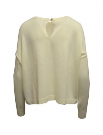Ma'ry'ya sweater in white merino wool with front pocket