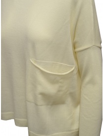 Ma'ry'ya sweater in white merino wool with front pocket price