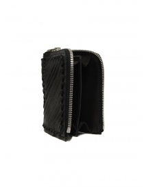 Guidi W7_RC coin purse in black embroidered leather
