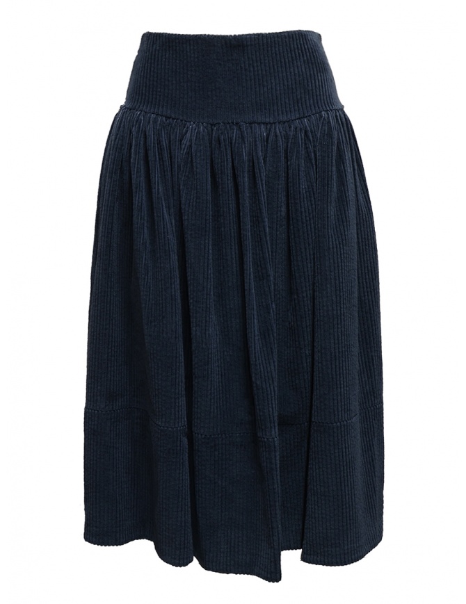 Sara Lanzi blue corduroy skirt 05B.08 MIDNIGHT BLUE womens skirts online shopping