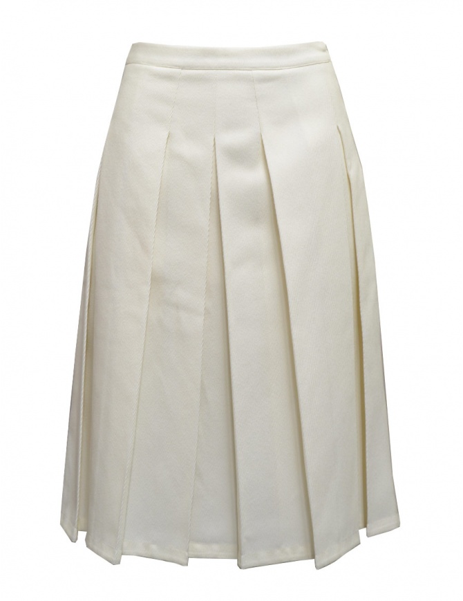 Sara Lanzi white pleated A-line skirt 03C.01 MILK
