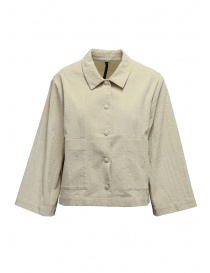 Womens suit jackets online: Sara Lanzi sand-colored corduroy short blazer