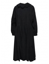 Sara Lanzi abito in velluto nero con colletto a fiore 03E.09 BLACK order online