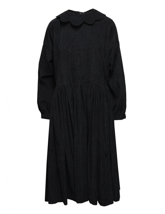 Sara Lanzi abito in velluto nero con colletto a fiore 03E.09 BLACK abiti donna online shopping