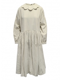 Womens dresses online: Sara Lanzi beige velvet dress with flower collar