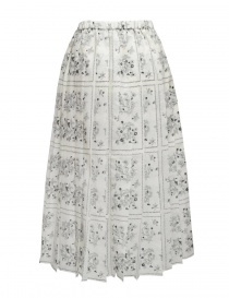 Sara Lanzi white pleated skirt with black flowers buy online