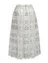 Sara Lanzi white pleated skirt with black flowers shop online womens skirts