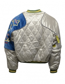 Kapital bomber jacket / pillow in grey rayon and blue velvet price