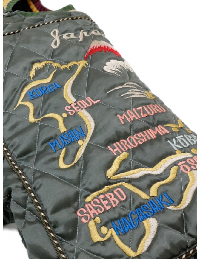 Kapital bomber-cushion embroidered in khaki color for men