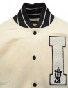 Kapital I-Five Varsity wool bomber jacket with leather sleeves price EK-1134 ECRU shop online