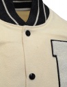 Kapital I-Five Varsity wool bomber jacket with leather sleeves price EK-1134 ECRU shop online