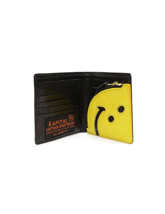 Kapital Rain Smile wallet in black leather K2109XG503 BLACK
