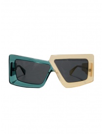 Occhiali online: Kuboraum X10 occhiali da sole oversize verdi/arancioni
