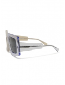 Kuboraum X10 white and transparent asymmetrical sunglasses