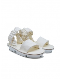 Womens shoes online: Trippen Synchron white open sandals with elastic bands
