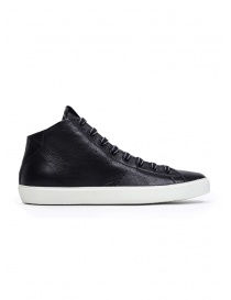 Leather Crown EARTH sneakers alte in pelle nera