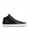 Leather Crown EARTH mid top black leather sneakers shop online mens shoes