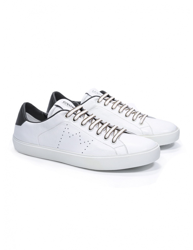 Leather Crown LC06 white and dark military green sneakers MLC06 20161 mens shoes online shopping