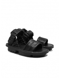 Trippen Synchron black leather sandals with elasticated straps