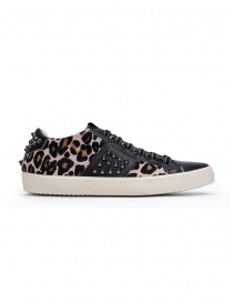 Leather Crown STUDLIGHT sneakers leopardate con borchie