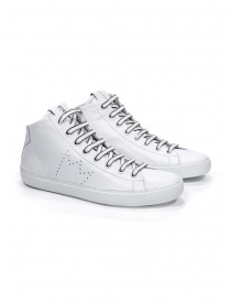Leather Crown EARTH mid top white sneakers online