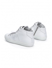 Leather Crown EARTH mid top white sneakers