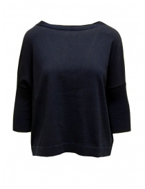 Women s knitwear online: Ma'ry'ya sweater open back slit in blue color