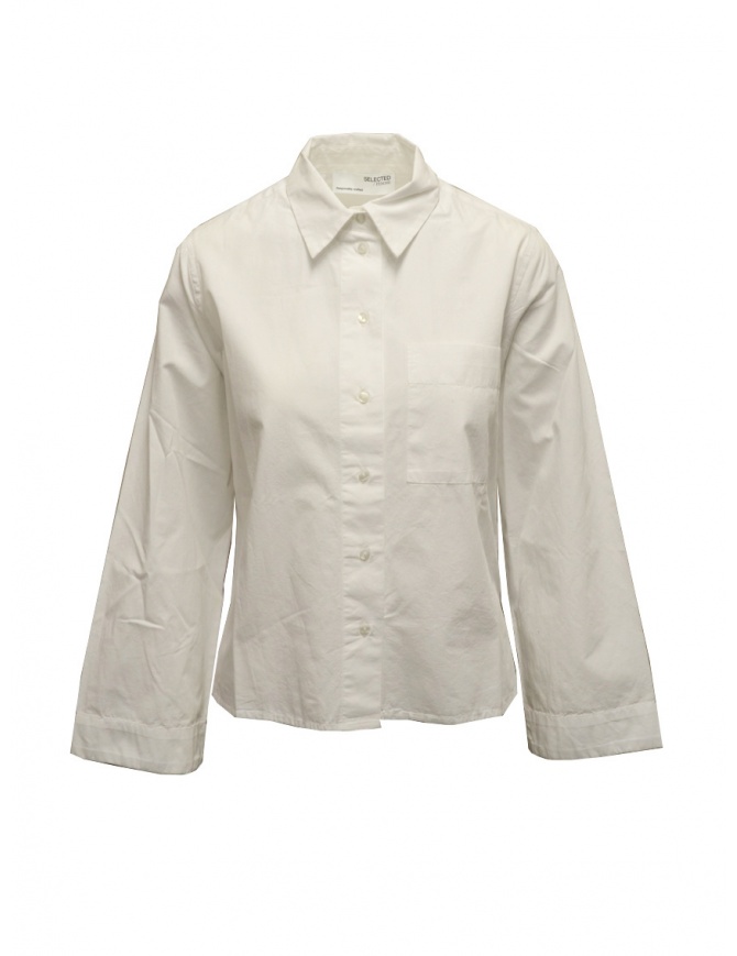 Selected Femme white boxy shirt in organic cotton