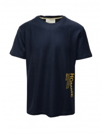 Selected Homme t-shirt blu con logo giallo online
