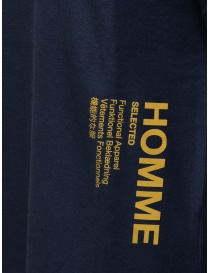 Selected Homme t-shirt blu con logo giallo