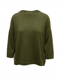 Women s knitwear online: Ma'ry'ya sweater in military green cotton and cashmere